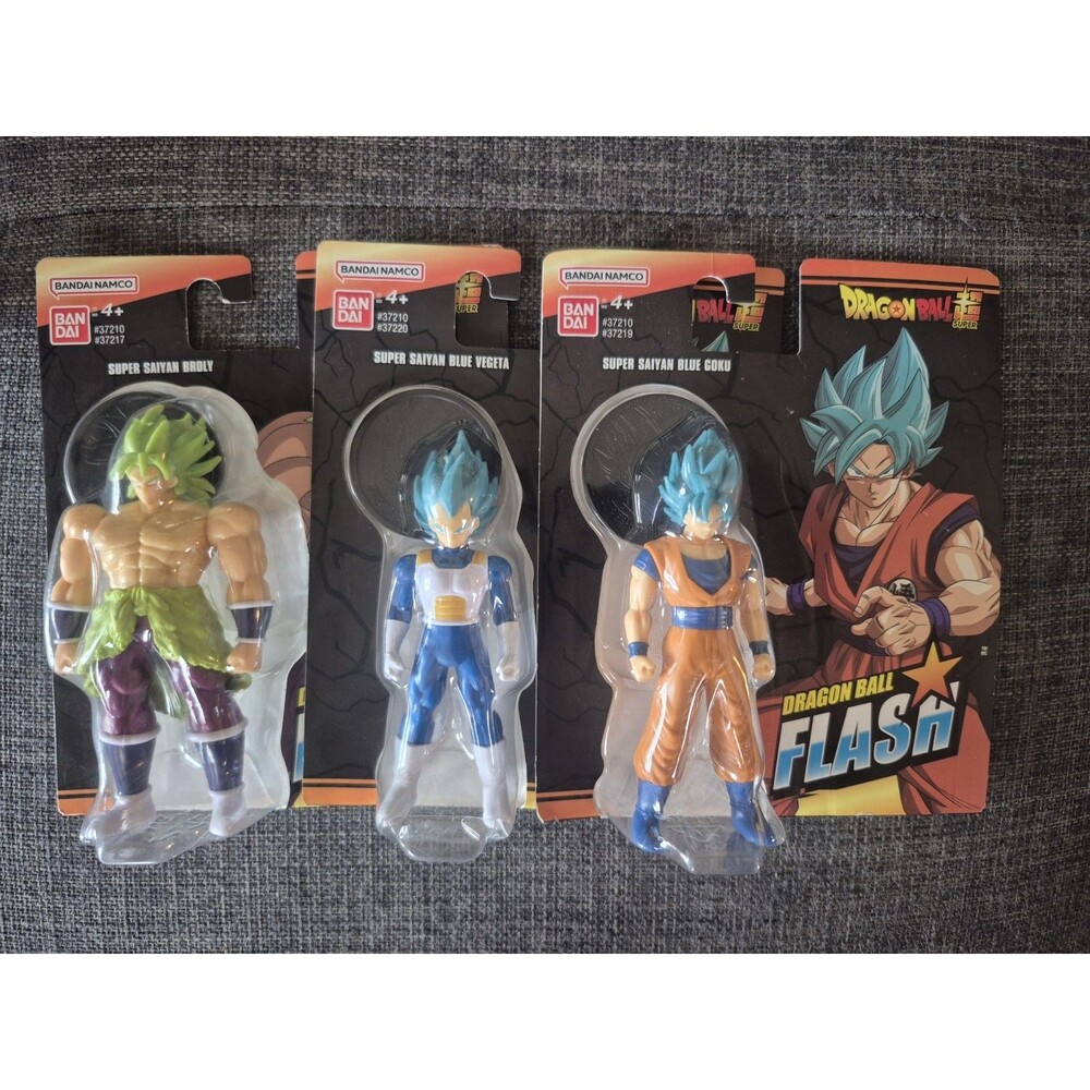 Bandai Namco DBZ Dragon Ball Z Flash Lot Super Saiyan Blue Vegeta, Goku & Broly